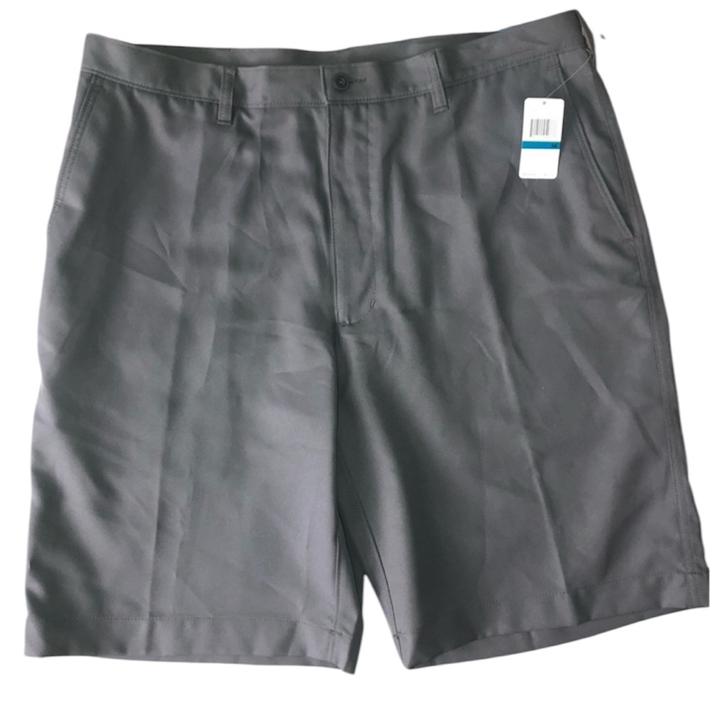 PGA Tour Size 36 DryFit Motionflux Sunflux Grey Golf Shorts Flat Front